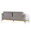 Ensemble de salon 3 pièces gris avec accoudoirs et pieds décoratifs dorés, revêtement lombaire doux, design moderne, fermeté moyenne ferme, dossier rembourré, accoudoirs roulés pour la zone principale-365322032