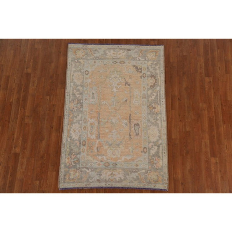 Tapis floral en laine noué à la main à motif floral 3 pi 11 po x 5 pi 10 po Floral