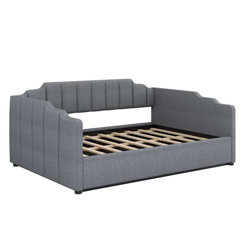 Upholstered Daybed With Underneath Storage, Gray