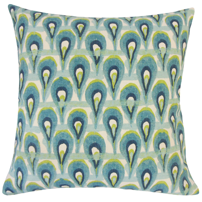 Geometric Feather Reversible Throw Pillow