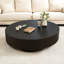 Table basse élégante à cannelures avec plateau épais, base robuste, assemblage facile-2098312853