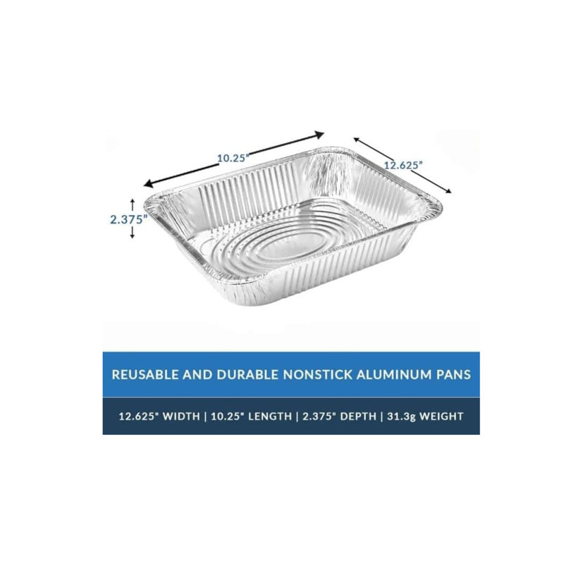 Half Size Rectangle Aluminum Deep Pan – Disposable For Catering Events, Buffet Stations, Chafing Dishes, Oven Roasting, Baking, Steam, Meal Prep, Freezer Storage, Takeout And Food Service (40)