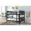 Lit superposé double au-dessus de double avec échelle pour chambre à coucher, mobilier de chambre d'amis - espresso
