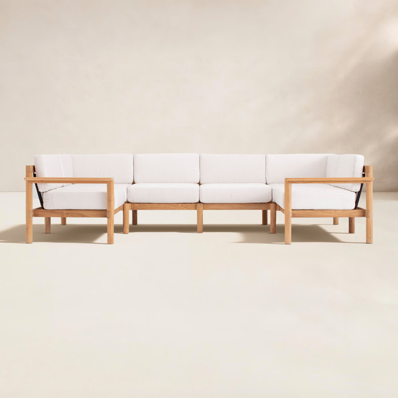 Haven 116'' Wide U-Shaped Patio Sectional with Sunbrella® Cushions, Sunbrella Canvas, 6