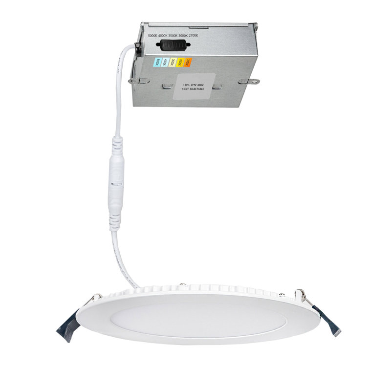 Lotos Selectable Color Temperature Dimmable Air-Tight IC Rated LED Canless Recessed Lighting Kit, 0.9" H x 4" W