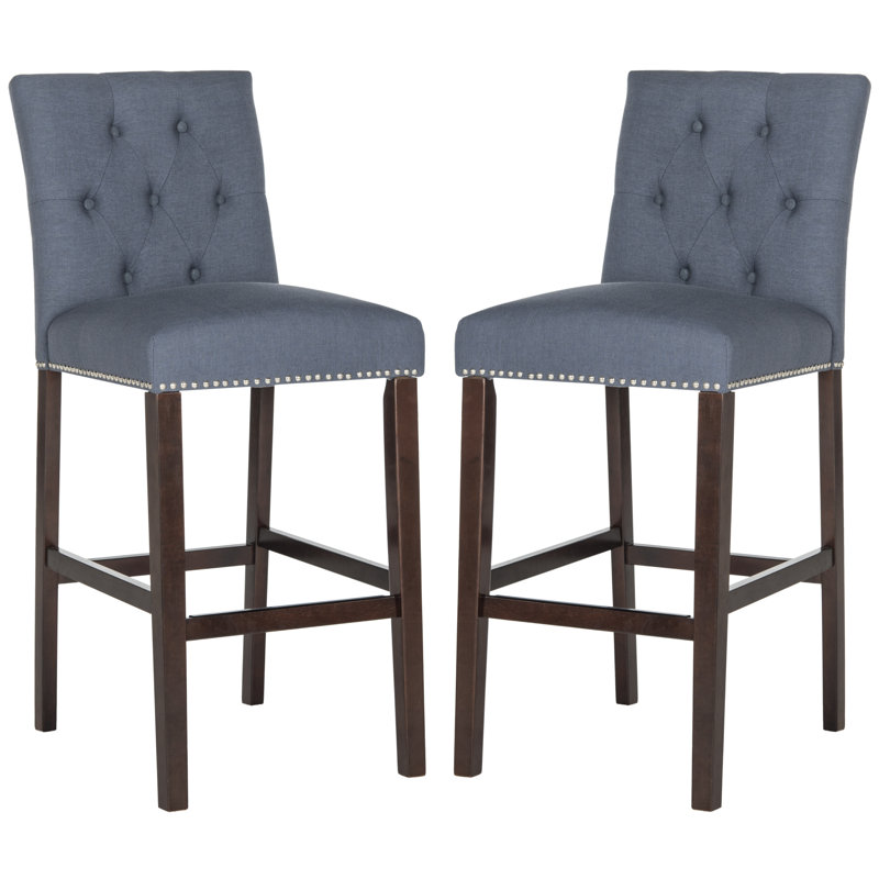 Tabouret de bar et de comptoir McLoud, Bleu marine, Tabouret de bar (hauteur de siège 31,5 po)