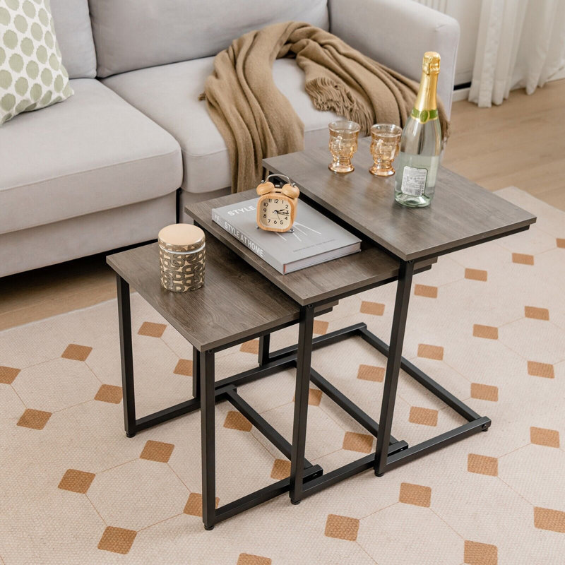 C-Shape 3 Piece Nest of Tables
