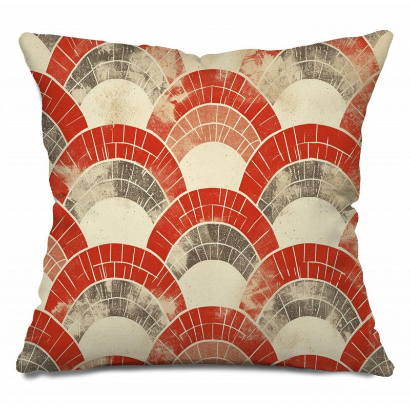 Coussin décoratif géométrique, sergé de coton Art, H 14 po x l 14 po