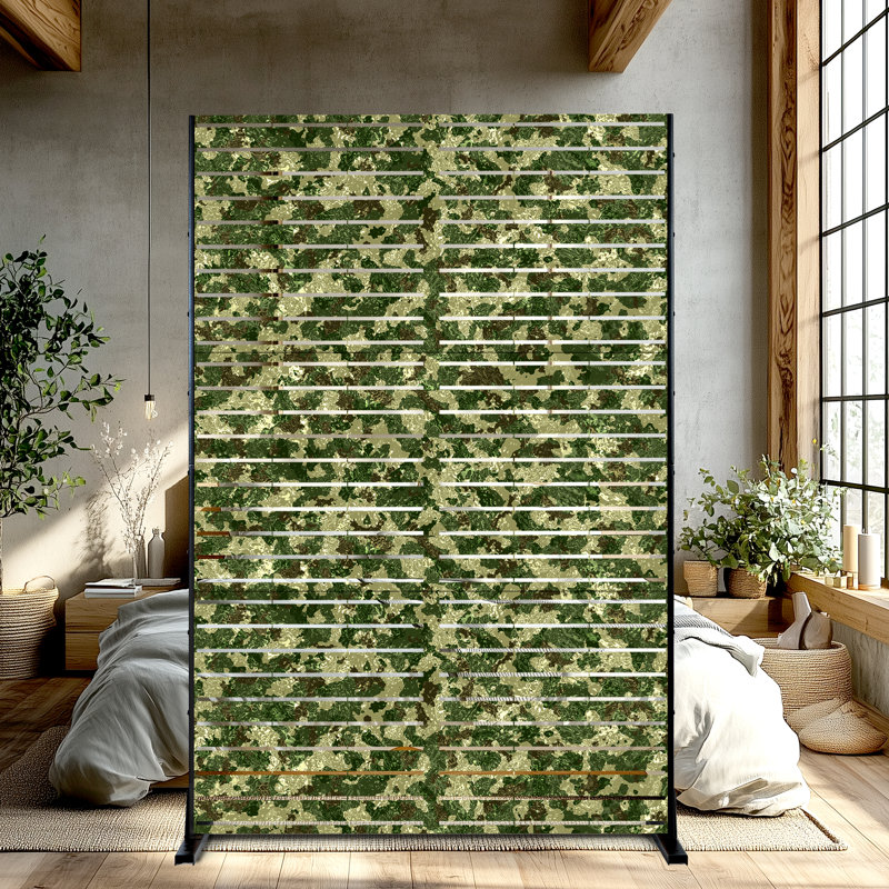 Écran d'intimité en métal - Écran d'intimité extérieur autoportant pour balcon de patio, Camouflage