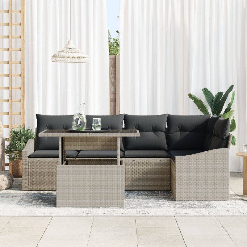 233.5cm Wide Patio Sofa with Cushions
