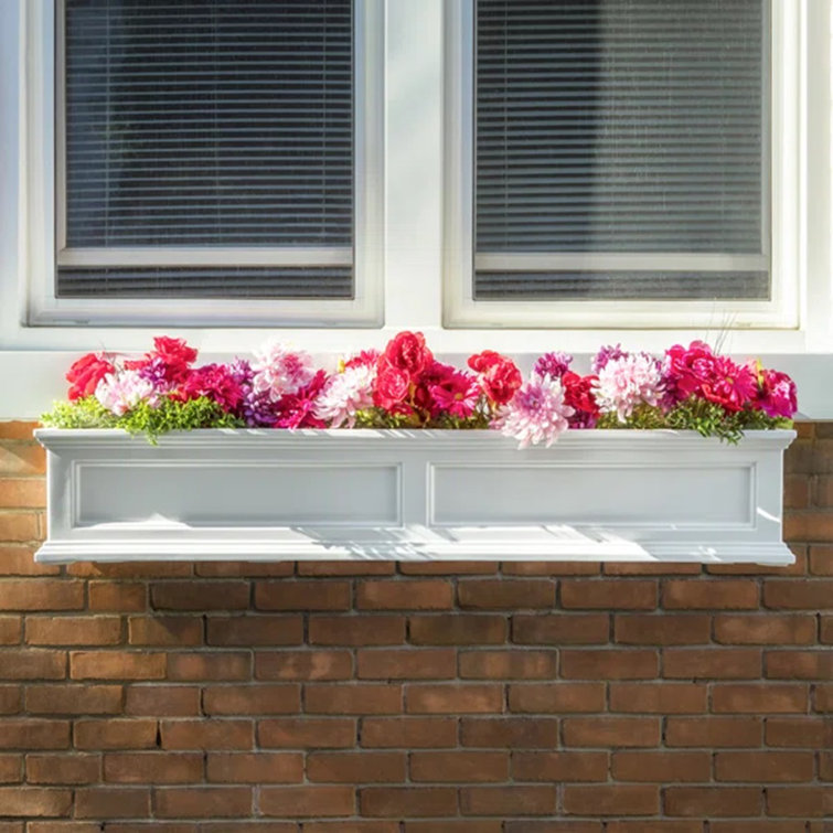 The Anastasiya Resin Window Box Planter with Water Reservoir