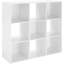 Organisateur de rangement à 9 cubes avec tablettes, conception empilable, panneau de particules stratifié à fixation murale et durable pour une organisation à domicile