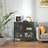 Benoît 31.56-inch Black Two Door Metal Sideboard with Fluted Clear Doors