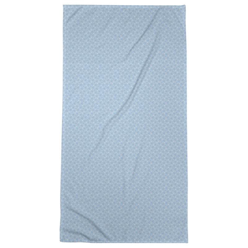 Serviette de bain hexagonale classique en treillis, Bleu pastel