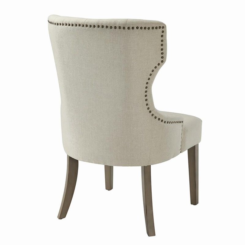 Chaise de salle à manger rembourrée Gillian, Beige, Fumée rustique