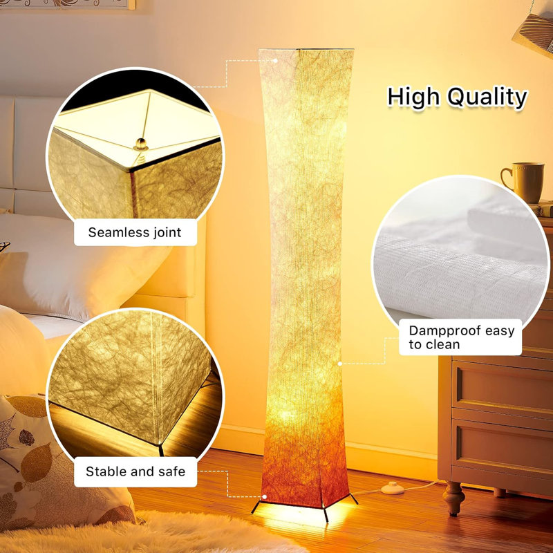 Rgb Color Changing Floor Lamp With Adjustable Brightness & Temperature, Smart Control Via App, Remote, Voice, Eye-Caring Led Bulbs, Durable Design For Living Room, Bedroom, Office