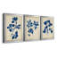 Indigo Leaf Study IV - Ensemble de 3 peintures sur toile encadrées-1576250598-1576250599