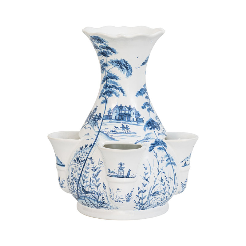 Country Estate 11.5" Tulipiere Vase- Delft Blue