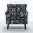 Vintage Floral Upholstered Armchair With Rolled Arms And Wooden Legs(Set Of 4)-1396417402-1396417398