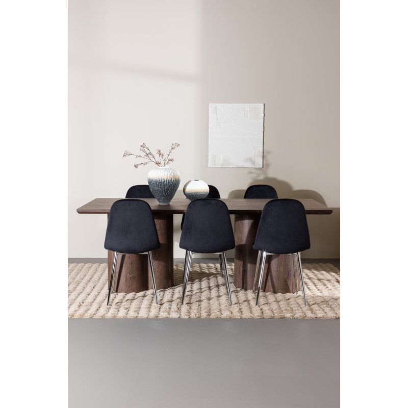 Darious 6 - Person Dining Set, Brown