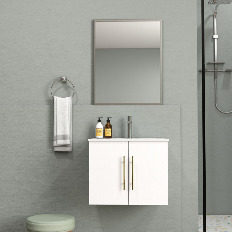 Meuble-lavabo mural avec lavabo en céramique