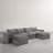 6 - Piece Upholstered Gray Chenille Modular Sectional Sofa with Removable Ottoman– Fully Compressed, No Assembly Required-293260423