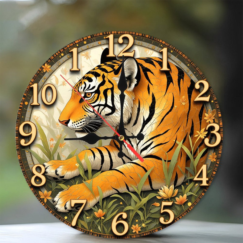 Horloge murale à thème tigre