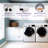 Life Finds White Marble Pattern Washer/Dryer 54" Countertop Laundry Organizer