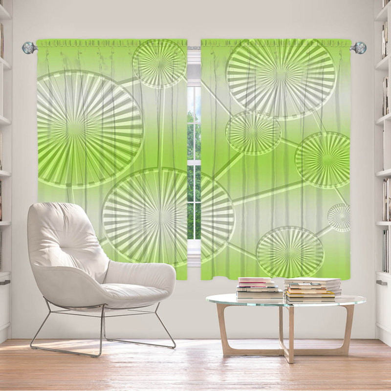 La paire de rideaux obscurcissant en polyester Biniam filtre la plupart des rideaux de lumière, Gris/vert, L 56 po x L 78 po