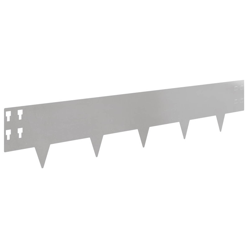 100cm W Steel Lawn Edging, Silver, 20cm H x 100cm W