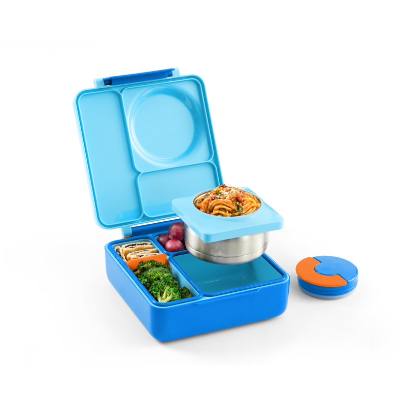 Blue Insulated Stainless Steel Bento Lunch Box with Thermos