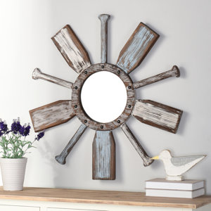 Hiers Nautical Wooden Beveled Accent Mirror