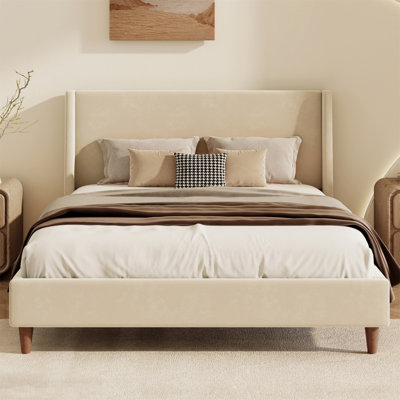 Lit plateforme tapissier sans sommier