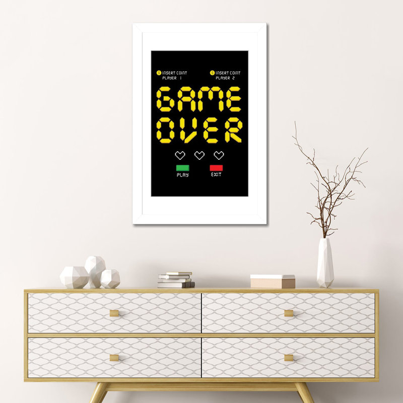 «Gaming VI», reproduction d'art murale - papier d'art encadré, H 24 po x l 16 po, Papier à cadre ouvert avec passe-partout