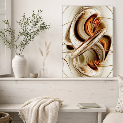 Abstract Swirling Gold and Bronze Metallic Rings Canvas Wall Art