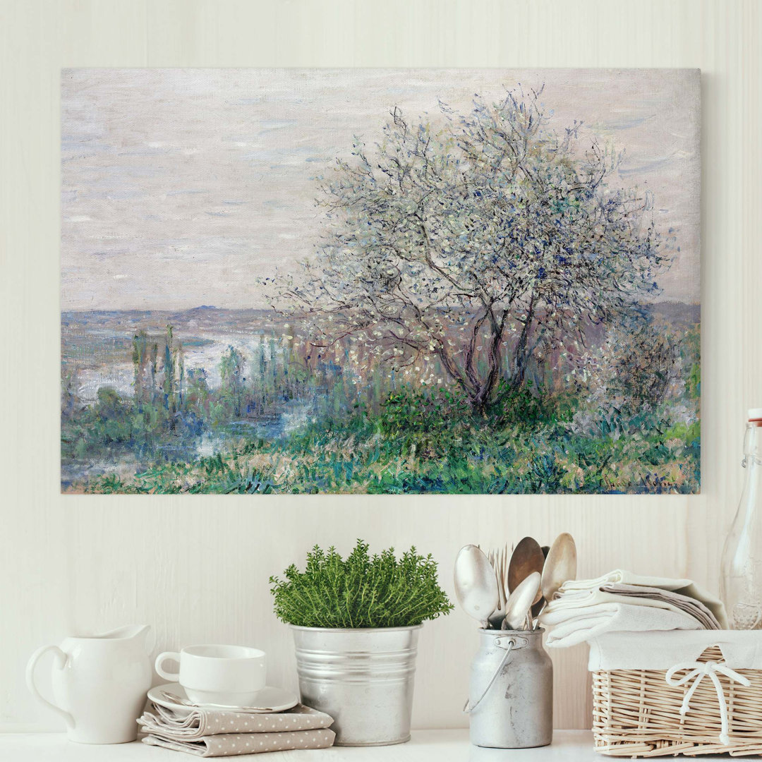 Leinwanddruck Frühlingsstimmung bei Vétheuil von Claude Monet