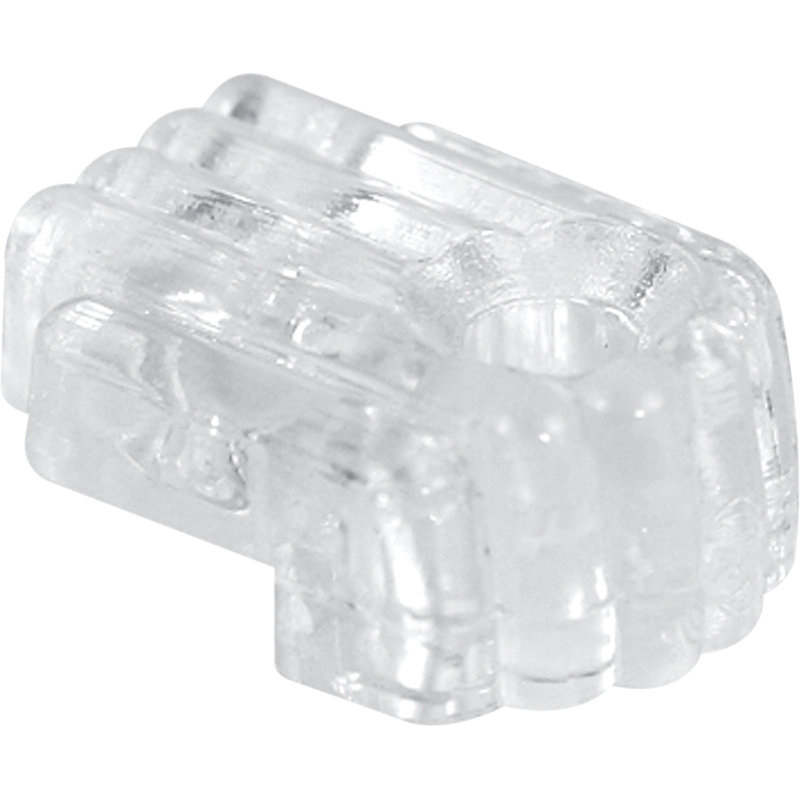 Mirror Clip, 1/8 in. Offset, Plastic Construction, Clear with Mounting Fasteners (50 Pack), 1" H x 5" W x 6" D