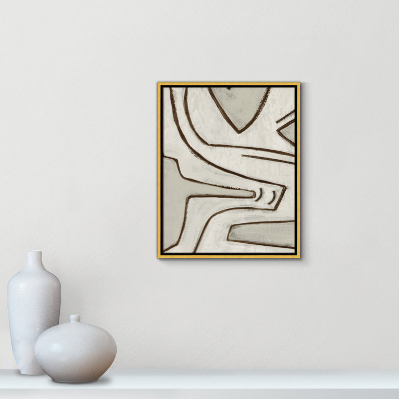 Dessin au trait - reproduction sur toile flottante, L 17,5 po x H 21,5 po, Or