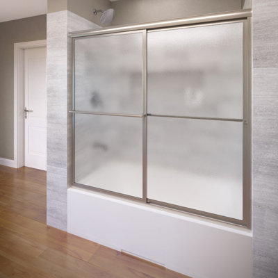 Porte de baignoire Deluxe avec cadre l 56 "x H 58,5"