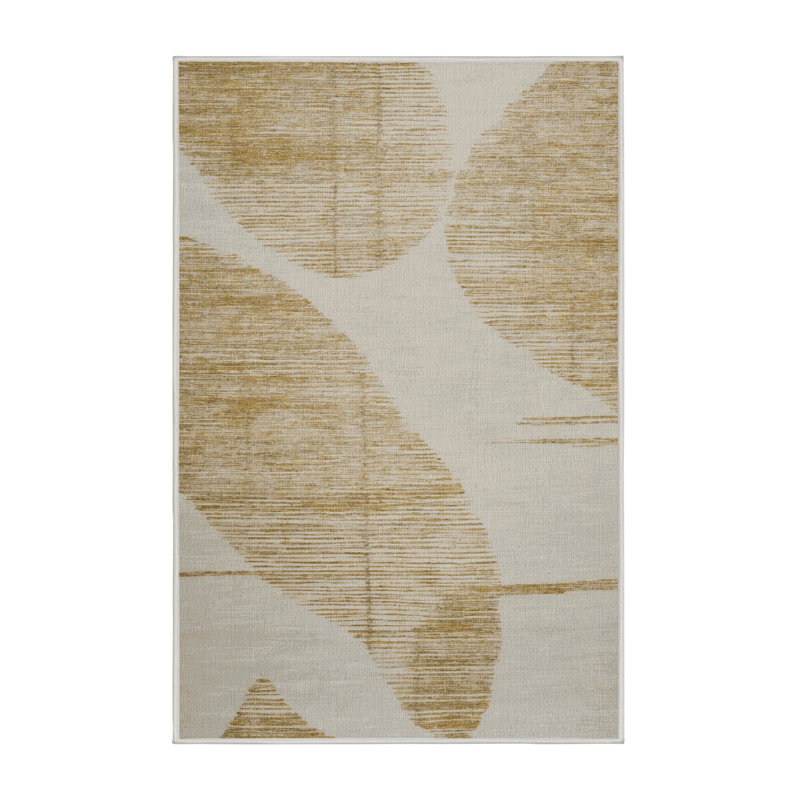 Tapis beige lavable à la machine, Rectangle 3 pi x 5 pi
