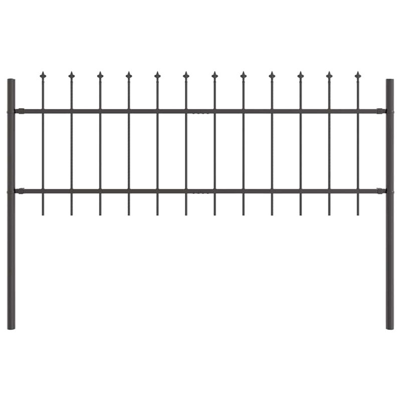 Clôture de jardin vidaXL 7 pièces gris 39,04 x 1,97 pi acier thermolaqué