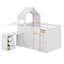 Lit mezzanine simple pour lit simple avec bureau coulissant et armoire de rangement, cadre de lit mezzanine en bois à fonctions multiples avec tablettes et tiroirs de rangement-598404165