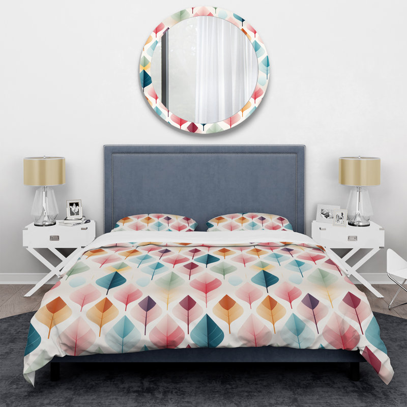 Pastel Scandinavian Geometric Shapes IV - Geometric Duvet Cover Set, Housse de couette simple + 1 taie décorative stan