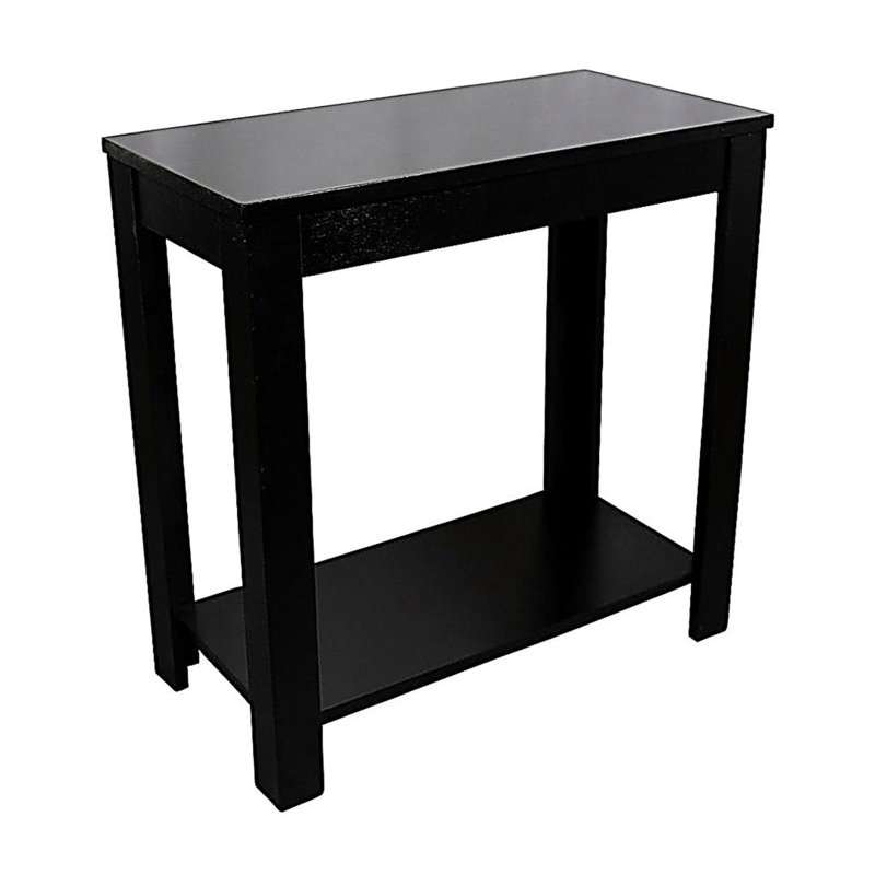 Table de bout en bois avec tablette ouverte