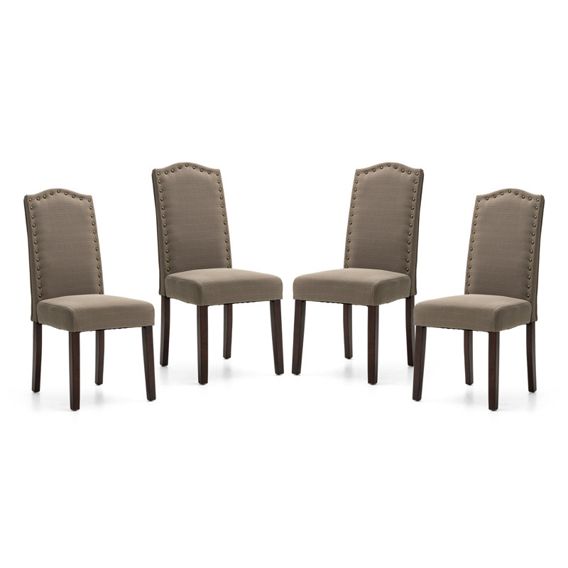 Chaise parsons en tissu brun clair