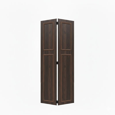 38 Series 42In.X79 In. 3/4 Inch Thickness 2-Panel Walnut Color Finished Mdf Bi-Fold Door With Closet Hardware