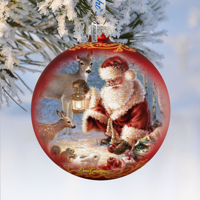Holiday Splendor 5.5'' Handmade Glass Ball Ornament