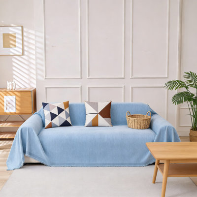 Non-Slip Chenille Sofa Slipcover, Machine Washable Furniture Protector For Loveseats, Chairs And Couches, Easy Installation And Snug Fit