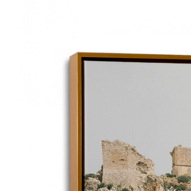 Coastal Keep Canvas Print, in a American Maple Frame, 48" x 32", Polished Gold Floater Framed, 48.75" H x 32.75" W x 1.75" D