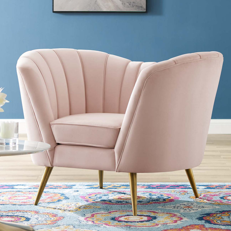 Silver Orchid Blandick Velvet Armchair, Pink